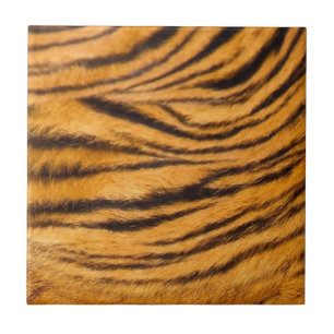 Carreau Tiger Stripes Four Black and Orange Personnalisez-