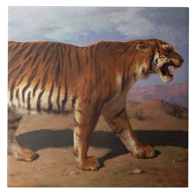 Carreau Tigre à pattes (par Rosa Bonheur) (Devant)