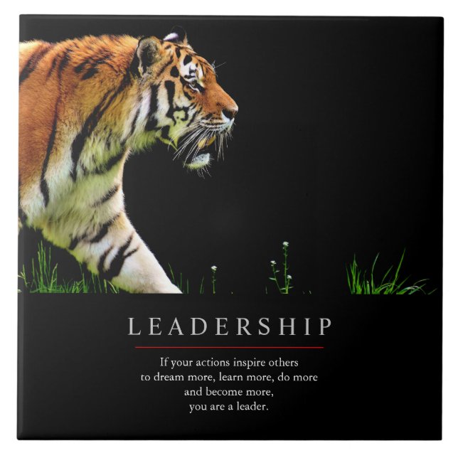 Carreau Tigre de leadership motivationnel unique tendance (Devant)