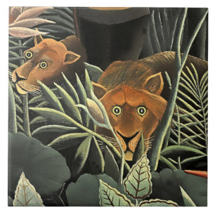 Carreau « Tigre - Détail de Le Rêve » par Henri Rousseau