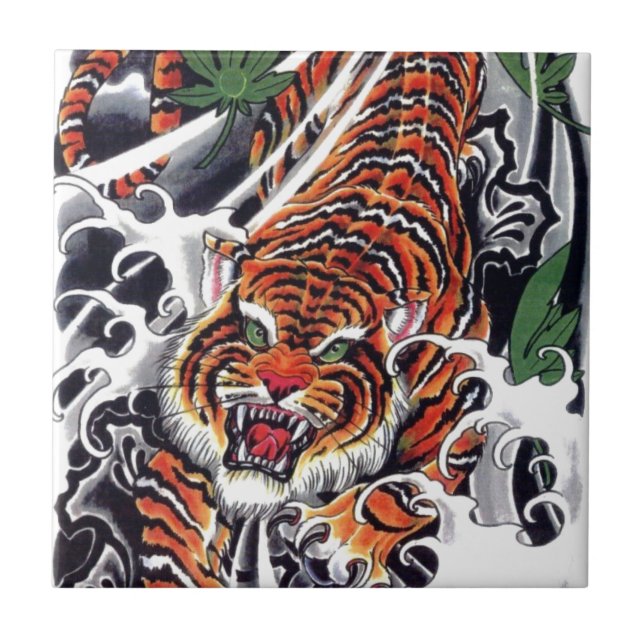 Carreau Tigre japonais et design d'érable (Devant)