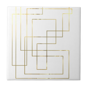 Carreau Tile céramique Faux Lignes d'or géométrique modern