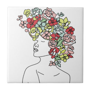 Carreau Tile de tête de fleur Lulu