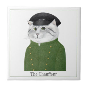 Carreau Tile en céramique Carré CHAUFFEUR CAT 4,25" + Text