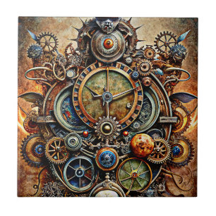 Carreau Tile en céramique Steampunk Art
