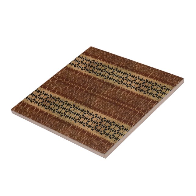 Carreau Tissu Brown Tribal Riche (Côté)