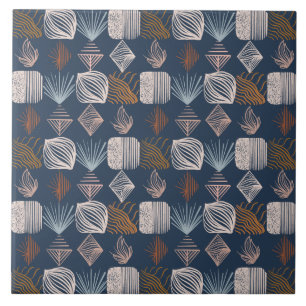 Carreau Tissu Tribal des Caraïbes : bleu marine, Boho