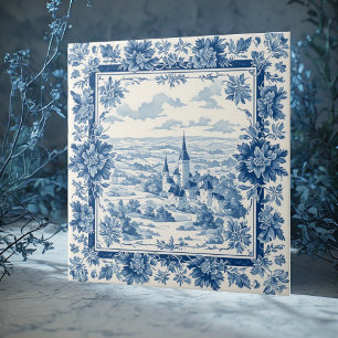 Carreau Toile De Jouy Vintage Textile Floral Rustique Fran