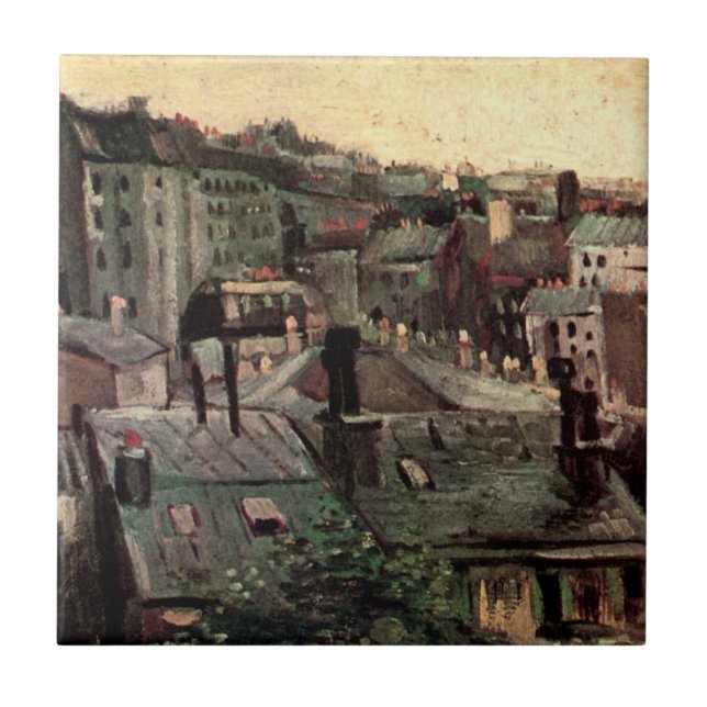 Carreau Toits et arrières de maisons de Vincent van Gogh (Devant)