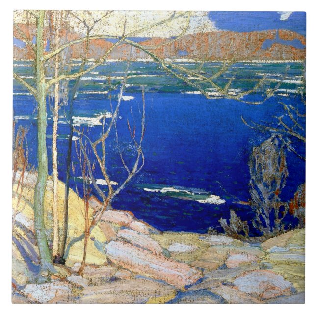 Carreau Tom Thomson - Glace du printemps, peinture populai (Devant)