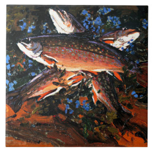 Carreau Tom Thomson - Trois truites