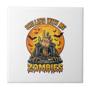 Carreau Tombes de main de zombies glaçants Chauves-souris 