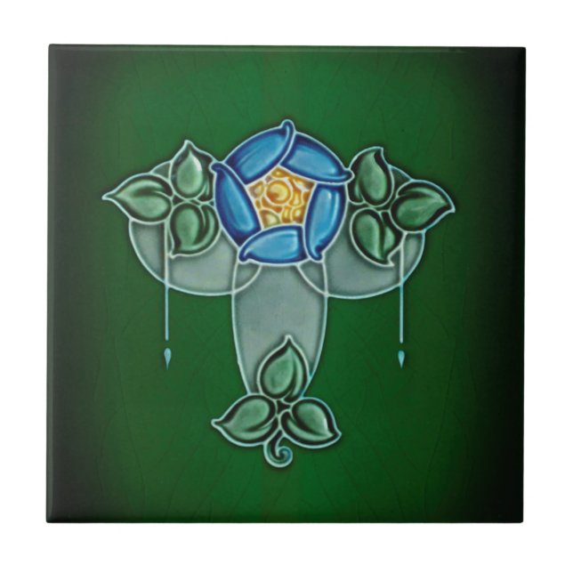Carreau Tonalité joaillière Art Nouveau Mackintosh Rose Re (Devant)