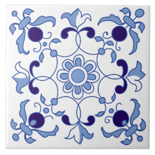 Carreau Tons bleu Petal Whimsy