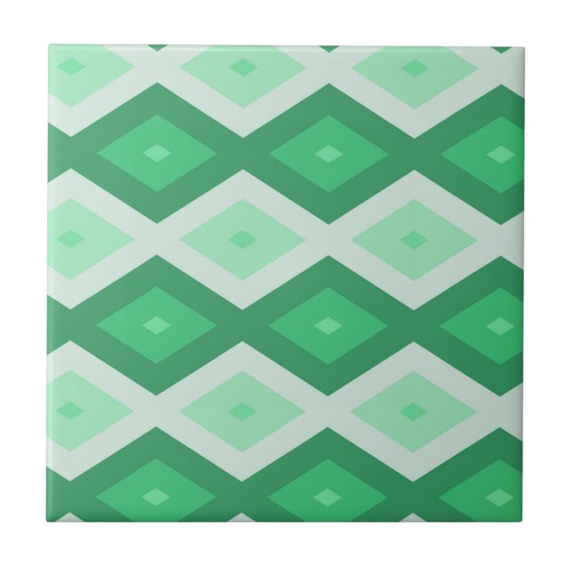 Carreau Tons de motif diamant vert (Devant)