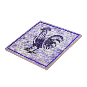 Carreau Tons de violet et de noir Mosaic Design de poulet
