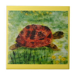 Carreau Tortue d'art animal reptile