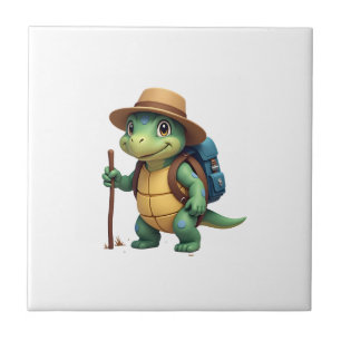 Carreau Tortue Drôle Graphique de Randonnée Camping Amateu