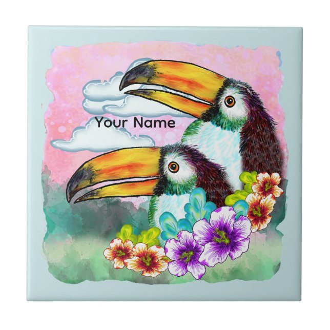 Carreau Toucans Tropicaux  (Devant)