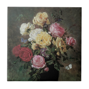 Carreau Toujours la vie avec des fleurs dans Vase par Olaf