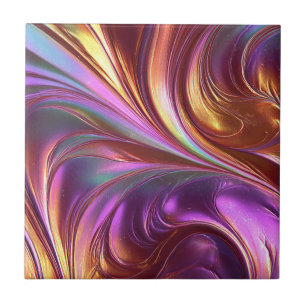 Carreau Tourbillon Abstrait Vivant Art Moderne Or Violet