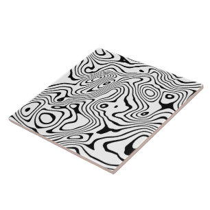Carreau Tourbillon blanc noir Conception abstraite