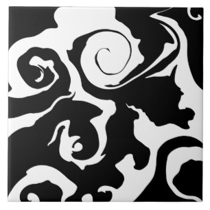 Carreau Tourbillon noir et Marbre blanc moderne