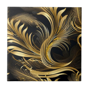 Carreau Tourbillons dorés Abstraits