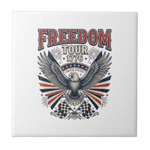 Carreau Tournée Liberté 1776 Vintage Eagle Patriotic Shirt