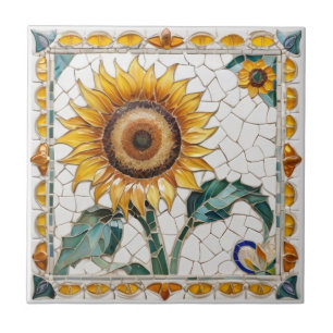 Carreau Tournesol Faux Mosaic Blanc