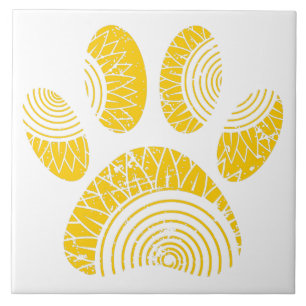 Carreau Tournesol Motif chien Empreinte de patte désoblige