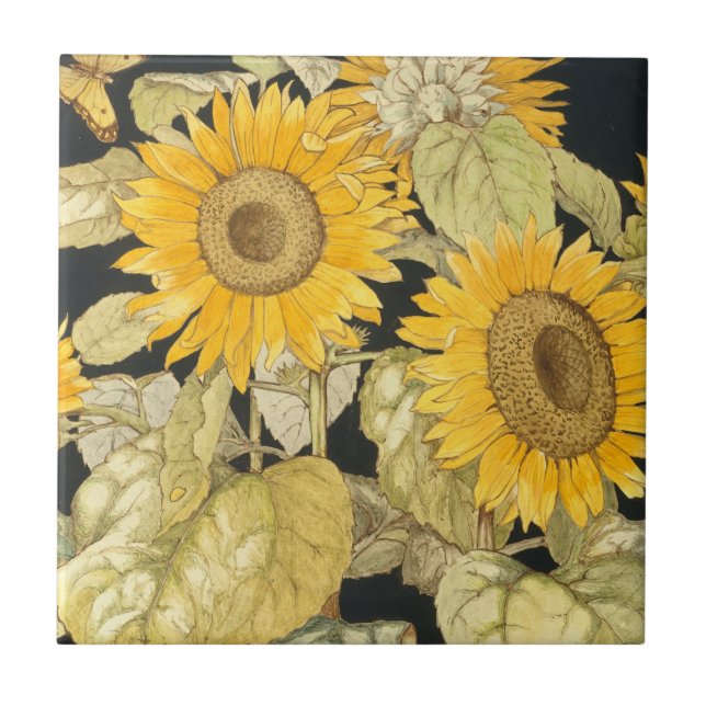 Carreau Tournesol victorien antique (Devant)
