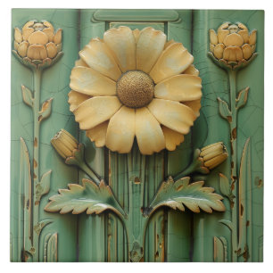 Carreau Tournesol vintage Art déco symétrique