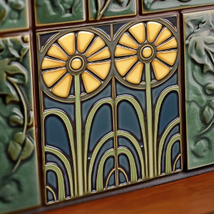 Carreau Tournesols Art Déco Décor Floral Décor Art Nouveau