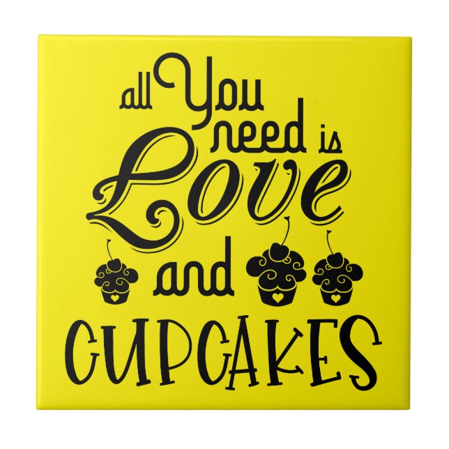 Carreau Tout Ce Dont Vous Avez Besoin Est Love Cupcakes Ci (Devant)