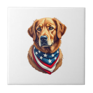 Carreau Tout Maillot Rétro Golden Retriever Américain