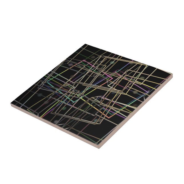 Carreau Trames métalliques fragmentées Carrelage céramique (Côté)