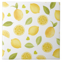 Tranches de citrons jaunes Design aquarelle
