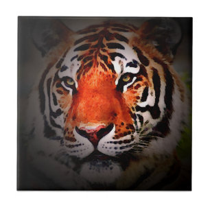 Carreau Travail artistique motivant au visage de tigre