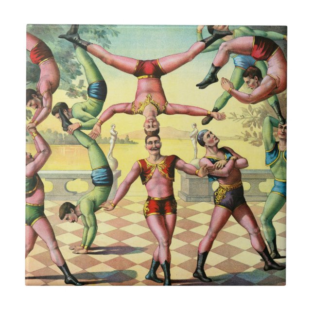 Carreau Treize hommes faisant des acrobaties (Devant)