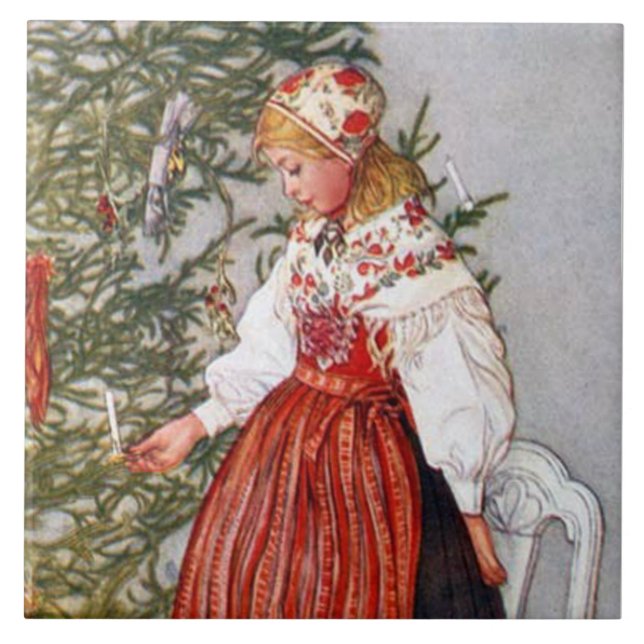 Carreau Trépied de tuile de beaux-arts d'arbre de Noël de (Devant)