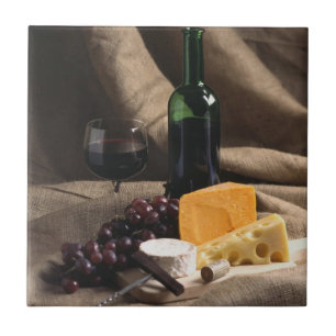 Carreau Trépied de tuile de vin et de fromage
