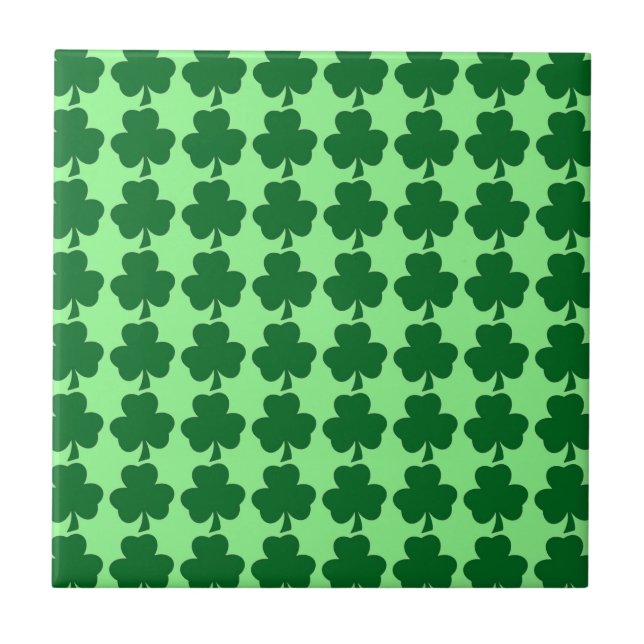 Carreau Trépied/tuile irlandais de shamrocks (Devant)