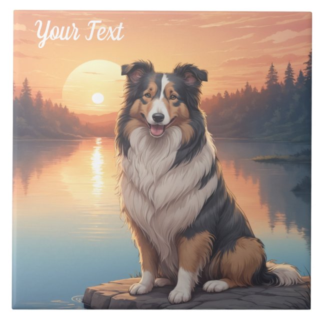 Carreau Tri Collie couleur par lac (Devant)