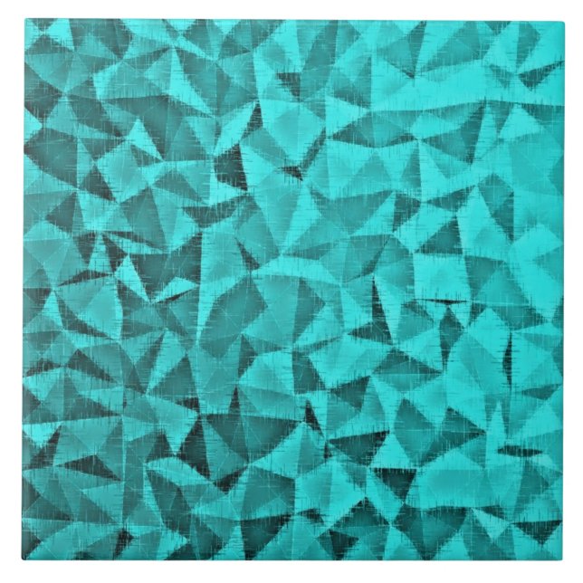 Carreau Triangle Géométrique Avec Imitation Tissu Turquois (Devant)