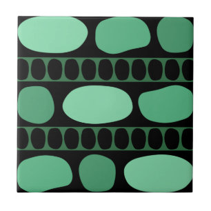 Carreau Tribal Art Rock Motif Black Green