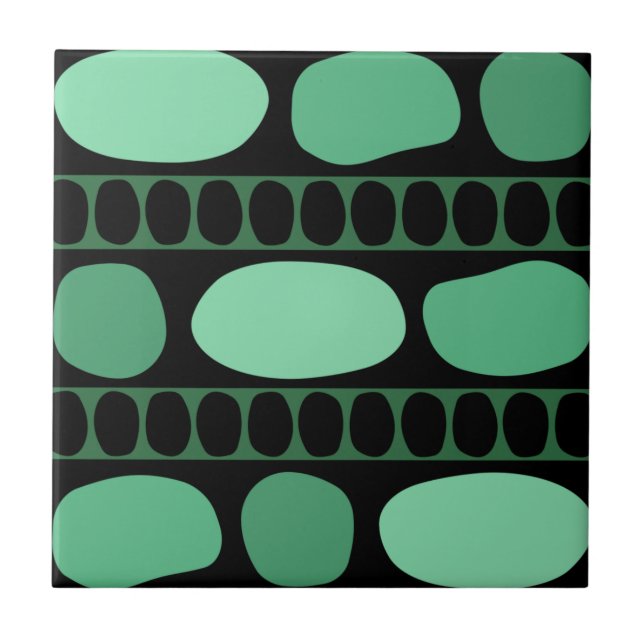 Carreau Tribal Art Rock Motif Black Green (Devant)