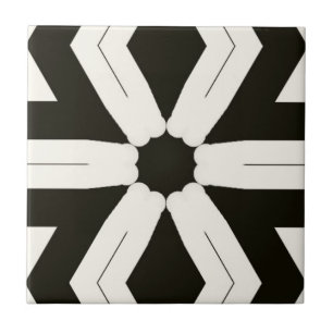 Carreau Tribal Home Floral noir et blanc
