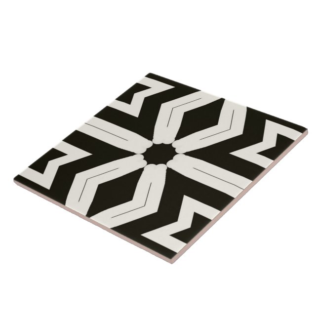 Carreau Tribal Home Floral noir et blanc (Côté)