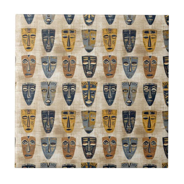 Carreau Tribal Mask Boho Pattern (Devant)